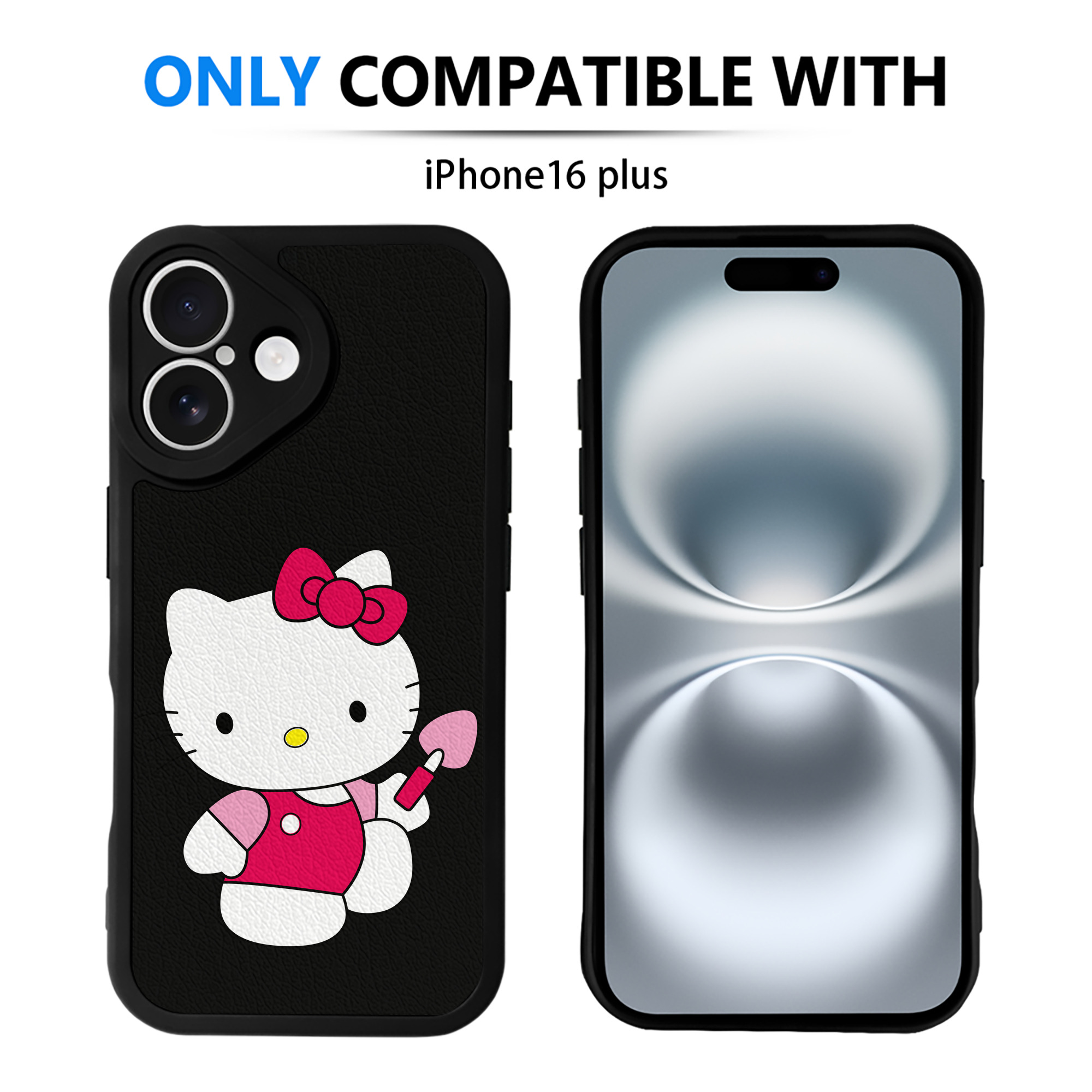 （画像用） Hello Kitty ハローキティ 【iPhone 16シリーズ対応】シリコンスマホケース（レザー調） 材質：シリコン